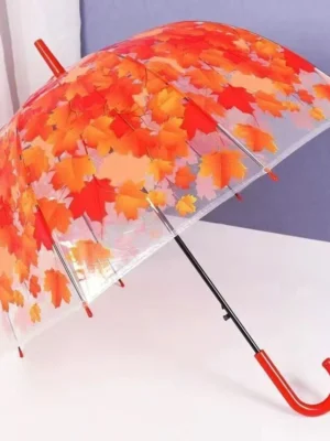 Autumn Vibes Transparent Umbrella