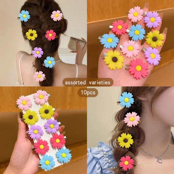 Floral Hair Clip Set – 10 pcs