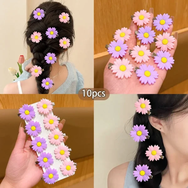 Floral Hair Clip Set – 10 pcs