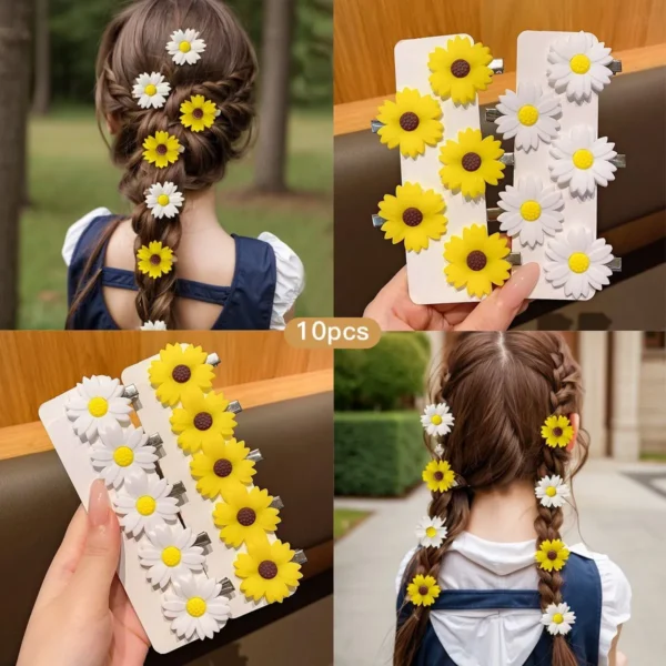 Floral Hair Clip Set – 10 pcs