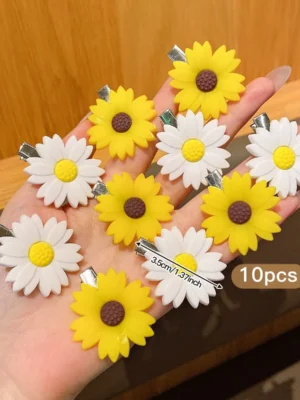 Floral Hair Clip Set – 10 pcs