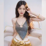 Golden Halo – Metallic Handcarved Halter Top