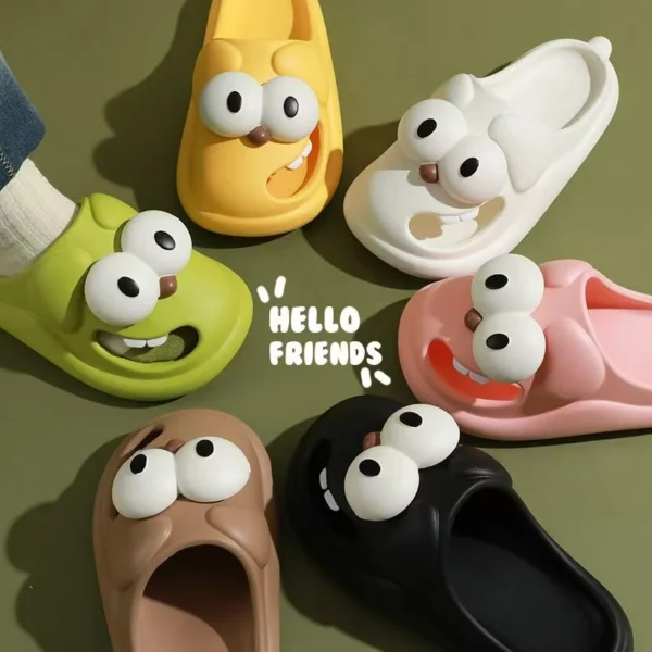 Hello Friends – Cartoon Eye Slippers