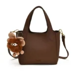 Elegant PU Leather Handbag with Flower Charm