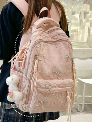 Premium Quilted Bow Backpack
