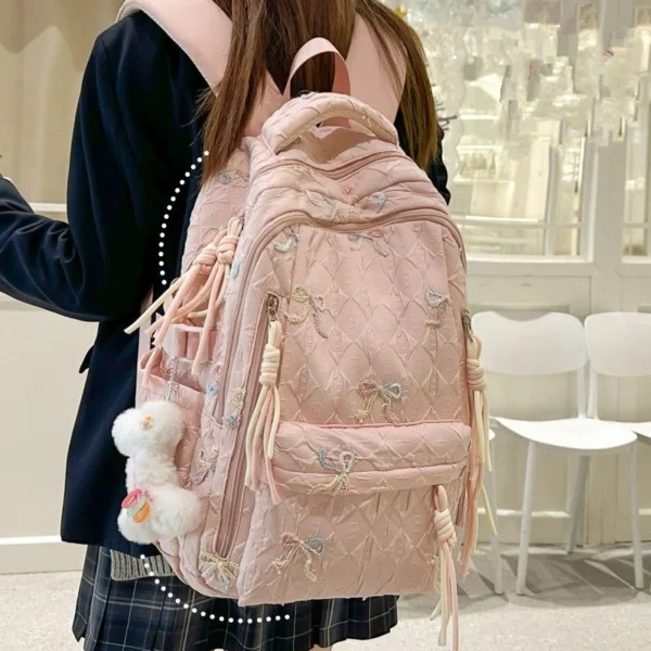 Premium Quilted Bow Backpack