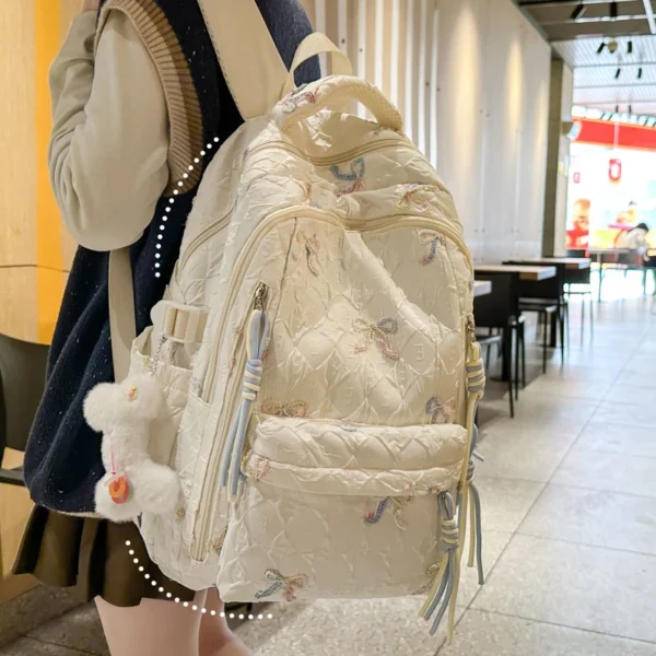 Premium Quilted Bow Backpack