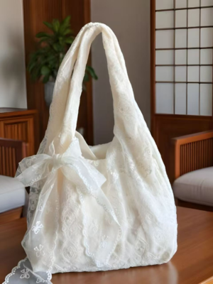 Lace Bow Tote Bag