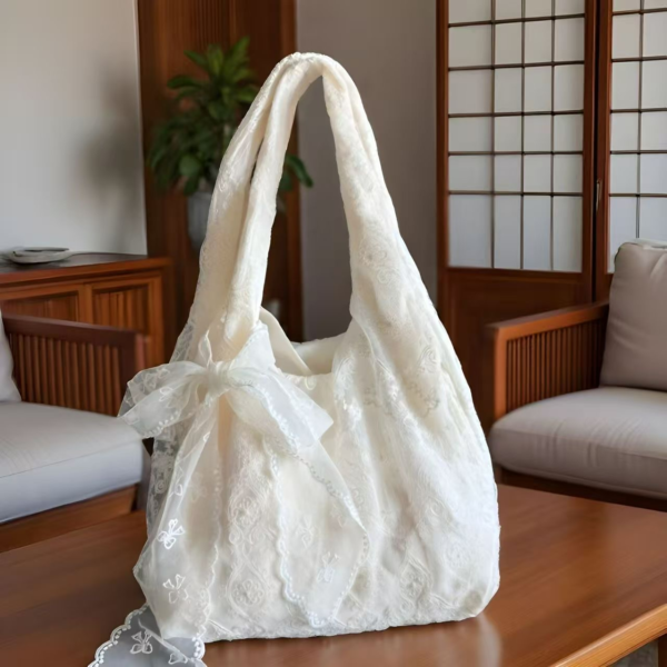 Lace Bow Tote Bag