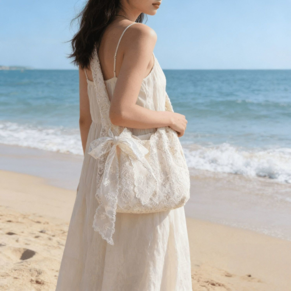 Lace Bow Tote Bag