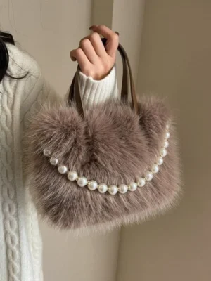 The Elowen Fur Pearl Bag