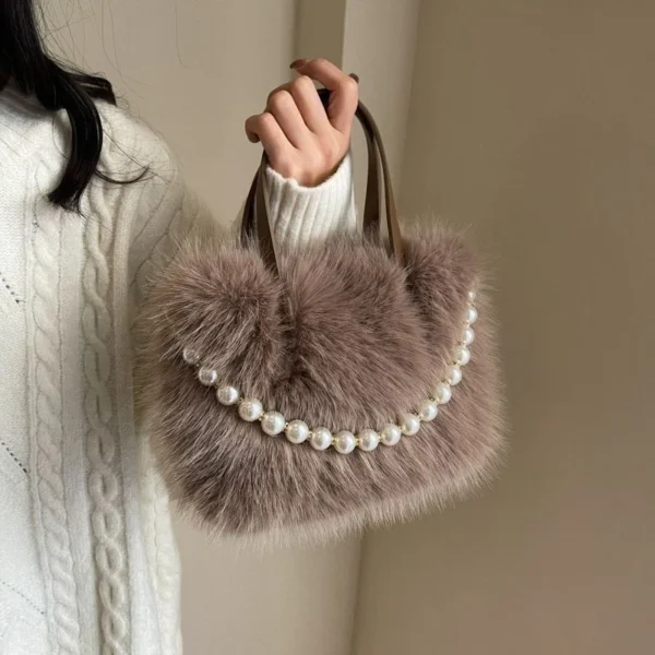The Elowen Fur Pearl Bag